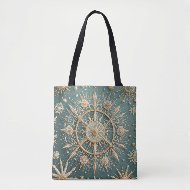 Tote Bag L'Embrace d'or d'hiver : une Serenade de flocon de (Devant)