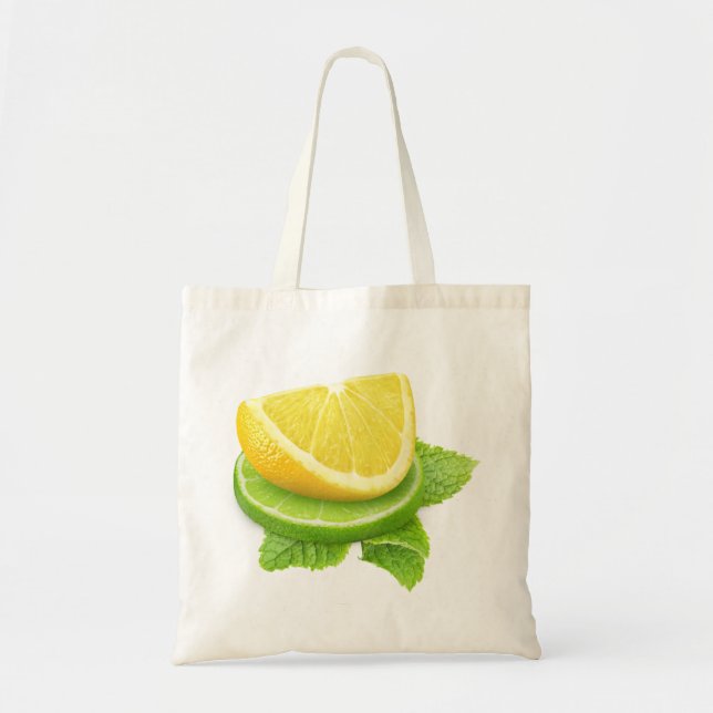 Tote Bag Lemon and lime slices (Devant)