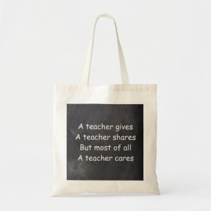 Tote Bag L'enseignant donne des actions Cares Chalkboard Id