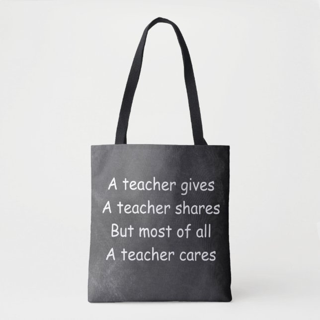 Tote Bag L'enseignant donne des actions Cares Chalkboard Id (Devant)