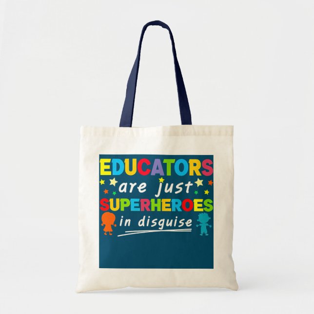 Tote Bag L'Enseignant N'Est Que Des Superhéros En Disque (Devant)