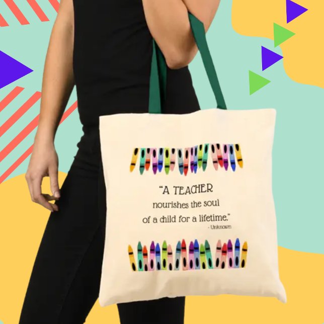 Tote Bag L'enseignant nourrit l'âme de l'enfant pour un cad (Créateur téléchargé)