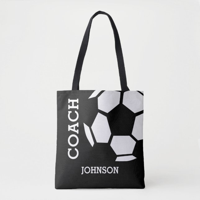 Tote Bag L'entraîneur du football personnalisé folâtre le (Devant)