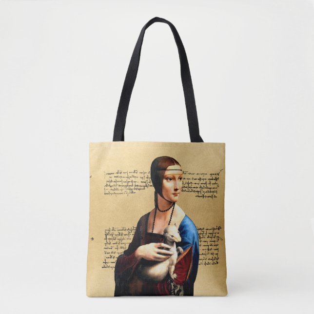 Tote Bag Léonard de Vinci Lady avec Ermine (Devant)
