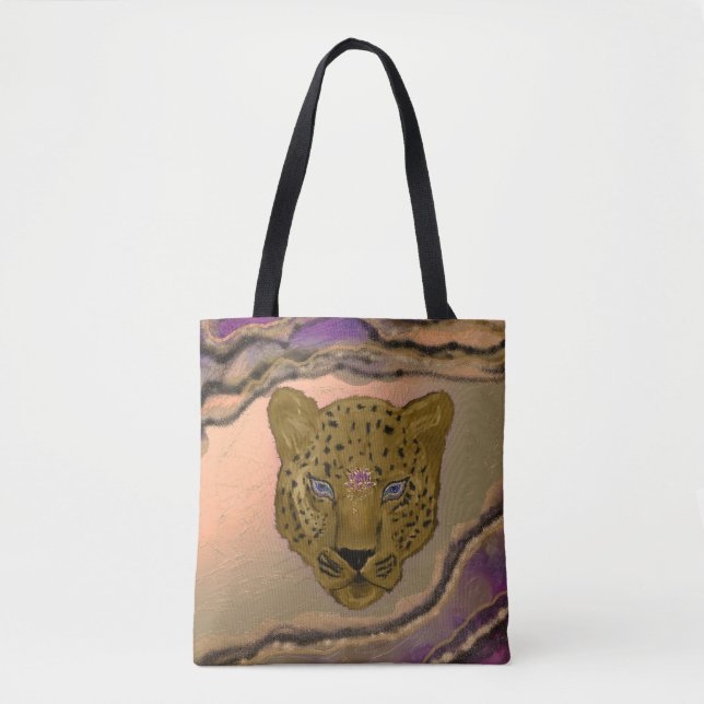 Tote Bag Leopard Avec Géode (Devant)