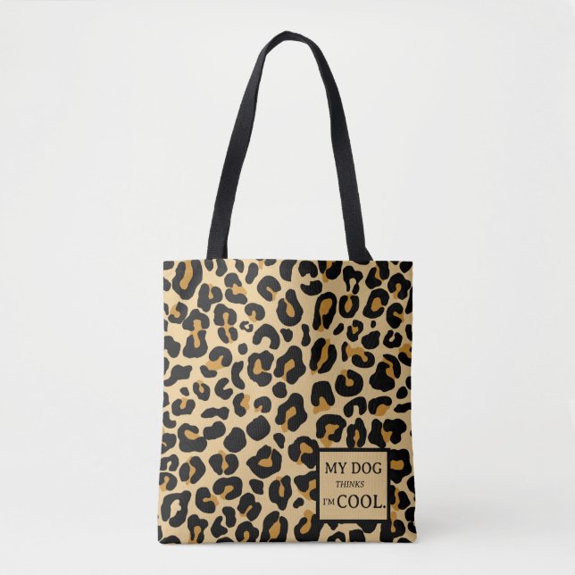 Tote Bag Leopard classique moderne Cheetah tendance Chien p (Devant)