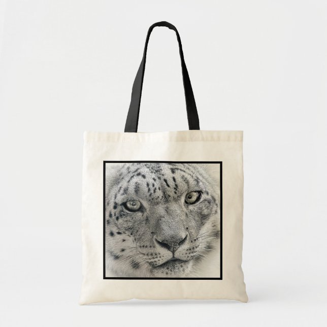 Tote Bag Léopard de neige blanc exotique (Devant)