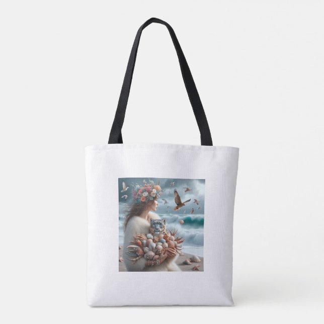 Tote Bag Léopard des neiges de l'océan (Dos)