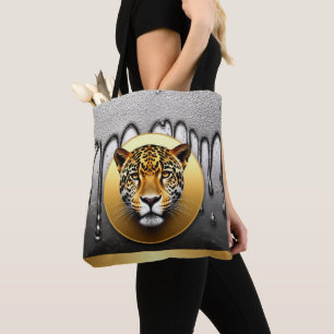 Tote Bag Léopard doré avec détails de gouttes d'eau 🐆