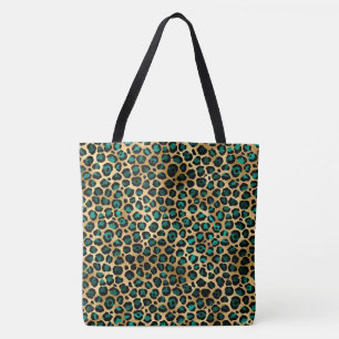 Tote Bag Léopard turquoise animalier