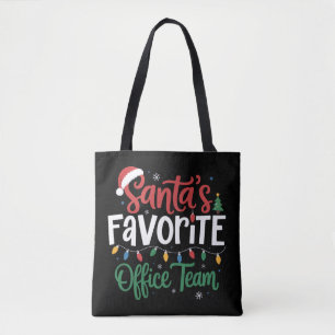 Tote Bag L'équipe de bureau préférée du Père Noël Noël drôl