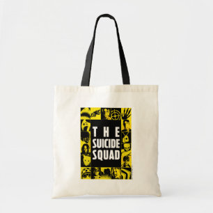 Tote Bag L'équipe du suicide   Blocs d'icônes jaune et noir