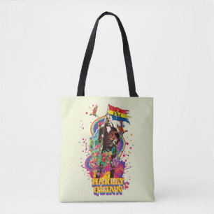 Tote Bag L'équipe du suicide   Harley Quinn Flowers & Rainb
