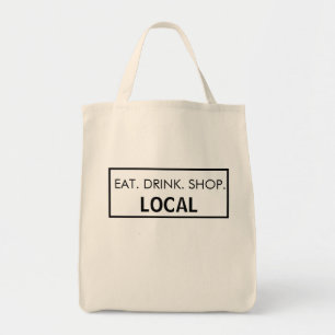 Tote Bag Les achats réutilisables mangent. Boisson.