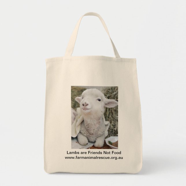 Tote Bag Les agneaux sont nourriture d'amis pas (Devant)