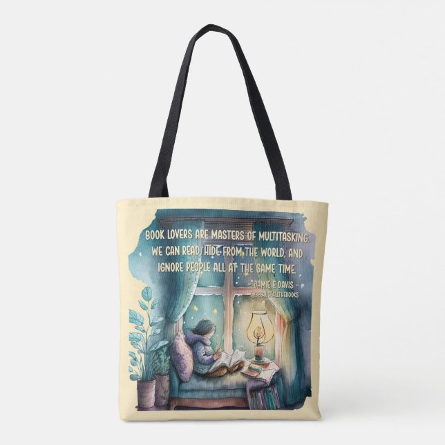 Tote Bag Les amateurs de livres sont maîtres du multitâche (Dos)