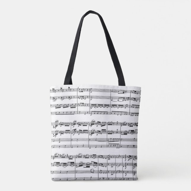 Tote Bag Les amateurs de musique Mozart, noir et blanc (Dos)