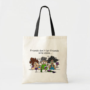 Tote Bag Les amis ne laissent pas seul le vin d'amis