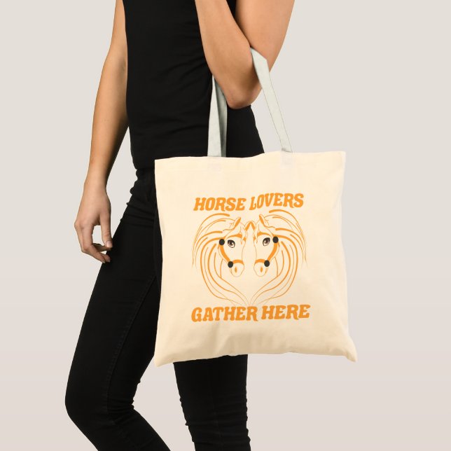 TOTE BAG LES AMOUREUX DU CHEVAL SE RASSEMBLENT ICI. (Devant (produit))