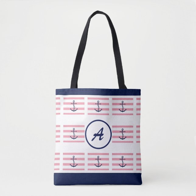 Tote Bag Les ancres bleues loin de fourre-tout (Devant)