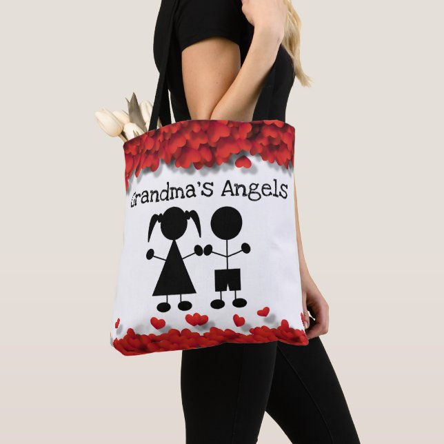 Tote Bag Les Anges de grand-mère Enfants Silhouette (De près)