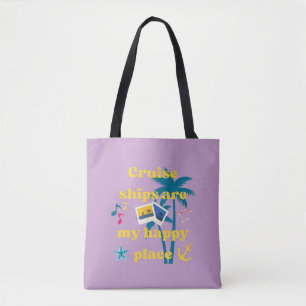 Tote Bag Les bateaux de croisière sont mon endroit heureux