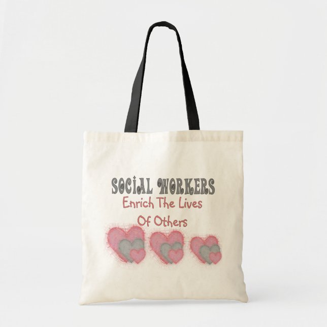 Tote Bag Les cadeaux d'assistant social "enrichissent les (Devant)
