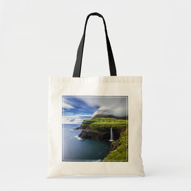 Tote Bag Les cascades | Îles Féroé, Danemark (Devant)