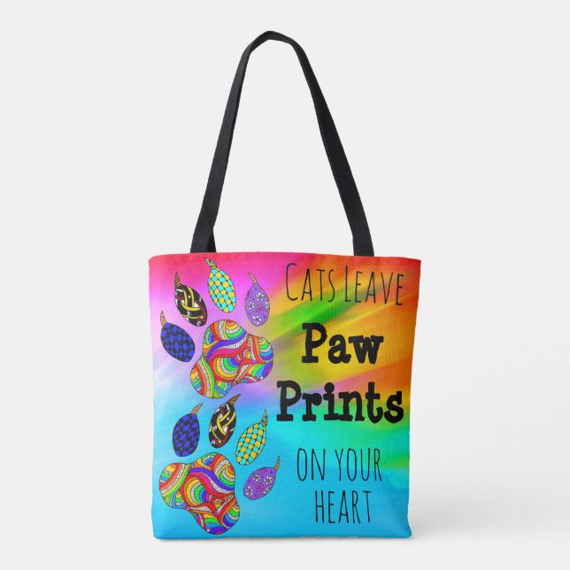 Tote Bag Les chats laissent des Empreintes de pattes sur vo (Dos)