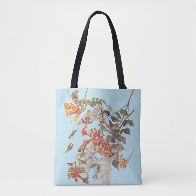 Tote Bag Les colibris et les fleurs à gorge rubis d'Audubon (Devant)