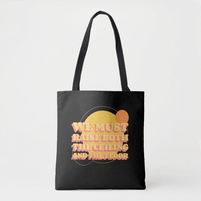 Tote Bag Les droits des femmes jaunes augmentent le plafond (Devant)