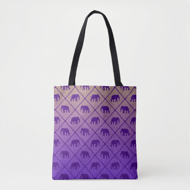 Tote Bag Les éléphants modèlent sur l'arrière - plan (Devant)