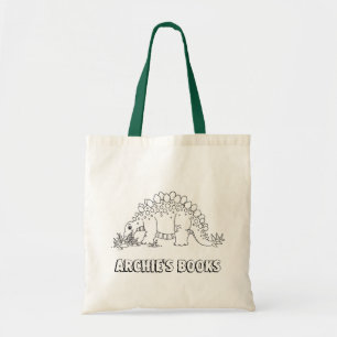Tote Bag Les enfants le colorient dans le dinosaure Stegosa