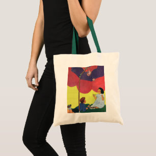 Tote Bag Les enfants vintages Jouent Fille et garçon Blowbb