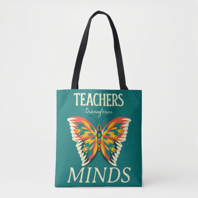 TOTE BAG LES ENSEIGNANTS TRANSFORMENT L'ESPRIT EN BUTTERFLY (Devant)