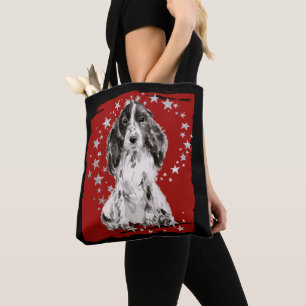 Tote Bag Les étoiles d'argent sur l'espagnol Red Cocker