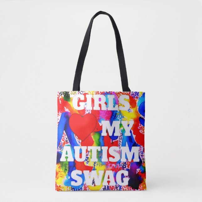 Tote Bag Les filles adorent mon swag autiste Fourre-tout (Devant)