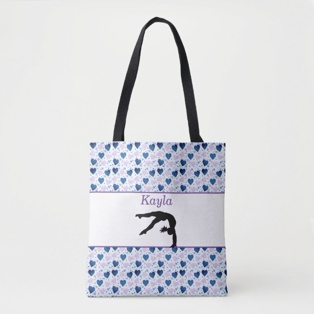 Tote Bag Les filles aiment la gymnastique Coeur (Devant)
