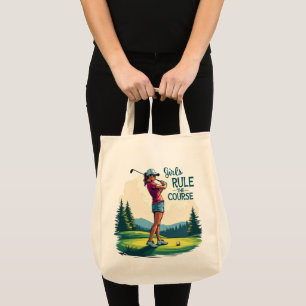 Tote Bag Les filles gouvernent le parcours Retro Golf Illus