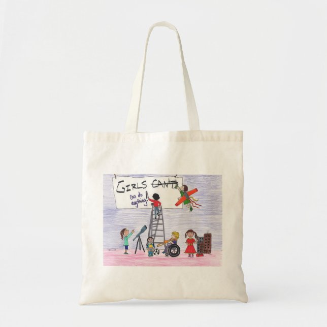 Tote Bag Les filles peuvent faire n'importe quoi ! (Devant)