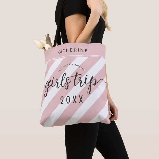 Tote Bag Les Filles Voyage Moins Cher Que La Thérapie Vacan (De près)