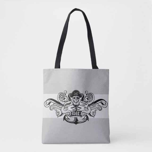 Tote Bag Les Goonies "Never Say Die" Pirate Ancre Badge (Devant)