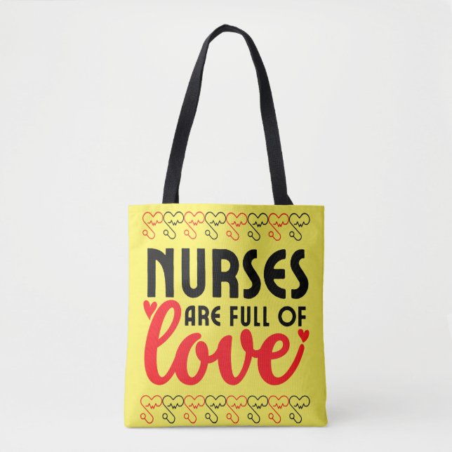 Tote Bag Les infirmières sont pleines d'amour - Infirmière (Devant)