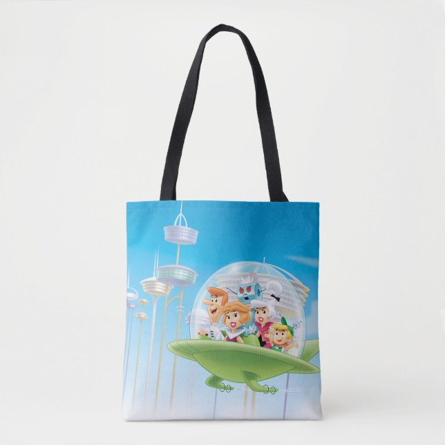 Tote Bag Les Jetsons | La Voiture Volante Familiale (Devant)