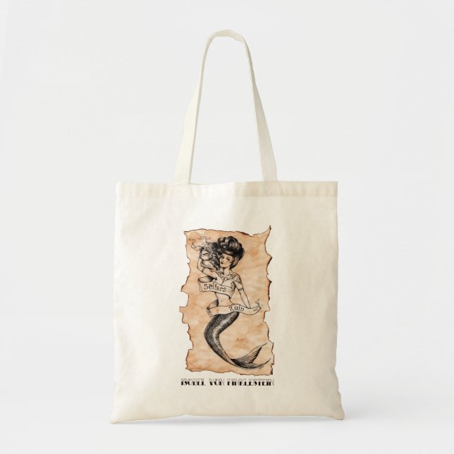 Tote Bag Les marins ruinent, tatouage de marin de sirène (Devant)
