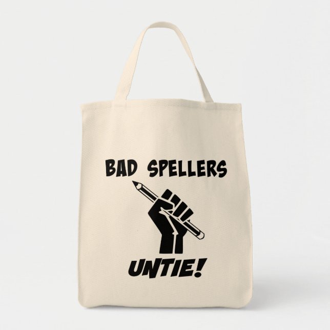 Tote Bag Les Mauvaises Épelles Se Délient ! Humour de gramm (Devant)