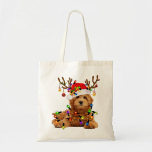 Tote Bag Les noël des rennes de Goldendoodle p