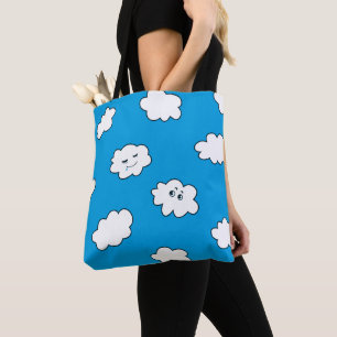 Tote Bag Les nuages amusants du ciel bleu