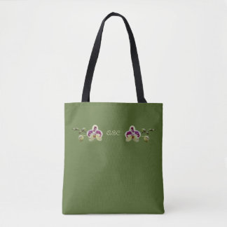 Tote Bag Les orchidées foncées de vert olive tout plus de -