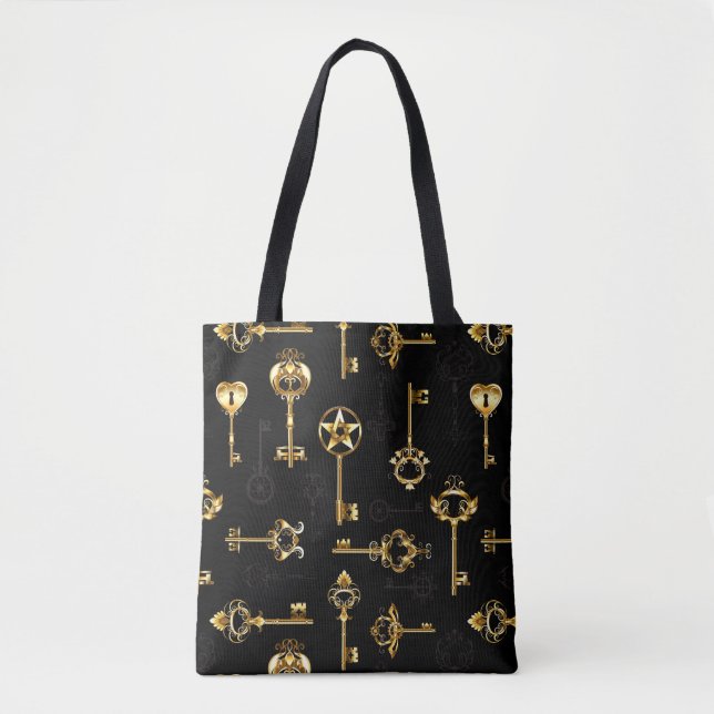 Tote Bag Les Patters de Seamless avec Golden Keys (Devant)
